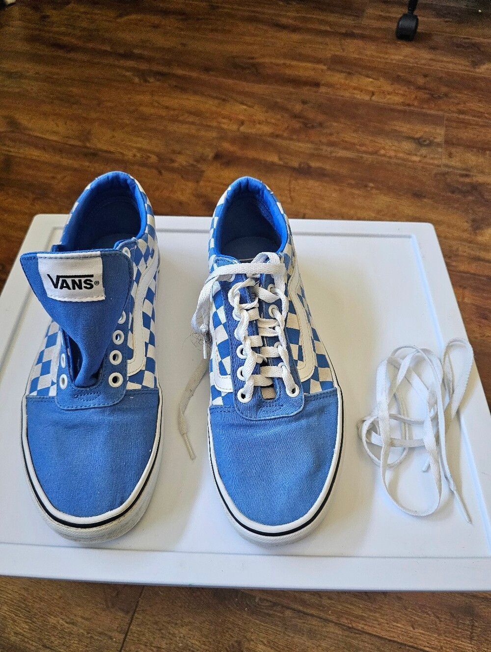 Vans Blue & White Checkerboard Low Tops